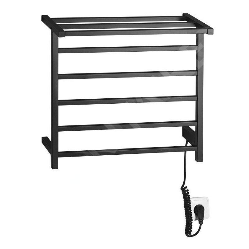Sapho Chauffage - Séchoir électrique de serviettes Elzor 500x470 mm, 60 W, noir mat EB510