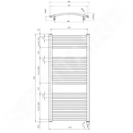 Aqualine Chauffage - Chauffage électrique Orbit-E, 450x960 mm, 300 W, blanc ILEO94T