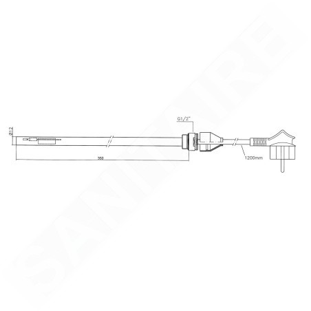 Aqualine Tiges de chauffage - Elément chauffant électrique sans thermostat, 200 W, blanc LT90200K