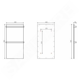 Sapho Chauffage - Corps de chauffe Elmis 400x800 mm, 120 W, anthracite EB420
