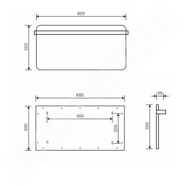 Sapho Chauffage - Corps de chauffe Elmis 600x300 mm, 90 W,blanc mat EB620