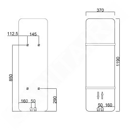 Sapho Chauffage - Corps de chauffe Tabella, 370x1190 mm, 417 W,  blanc mat MI1137