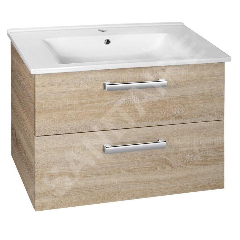 Aqualine Vega - Meuble lavabo 720x576x436 cm, 2 tiroirs, chêne platine VG873 Aqualine Vega - Meuble lavabo 720x576x436 cm, 2 tiroirs, chêne platine VG873