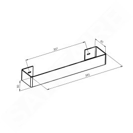 Sapho Accessoires - Porte-serviettes Tabella pour les corps de chauffe, 390 mm, inox brossé MI390