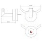 Sapho Accessoires - Crochet double magnétique pour le corps de chauffe, chrome XJ235