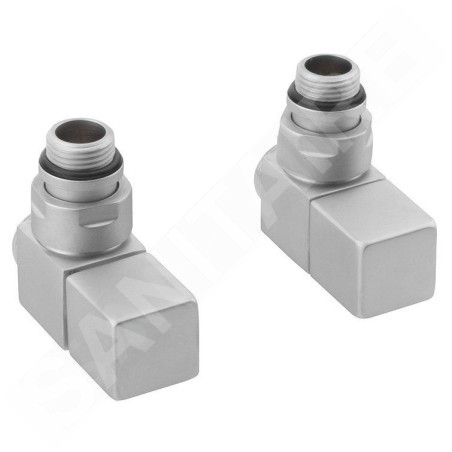Sapho Cube - Kit de raccordement de robinets, d'angle, manuel, argenté CP4520S