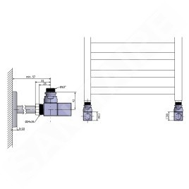 Sapho Cube - Kit de raccordement de robinets, d'angle, manuel, argenté CP4520S