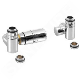 Sapho Corner Combi - Jeu de raccordement thermostatique triaxial, version gauche, chrome CP3021S