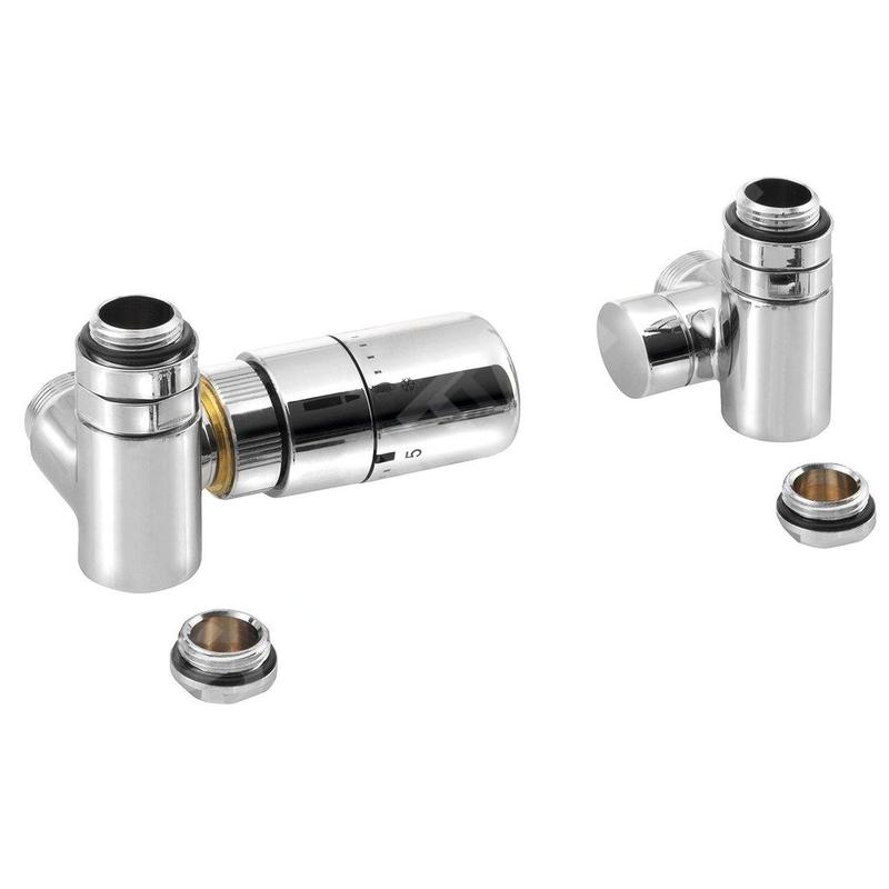 Sapho Corner Combi - Jeu de raccordement thermostatique triaxial, version gauche, chrome CP3021S