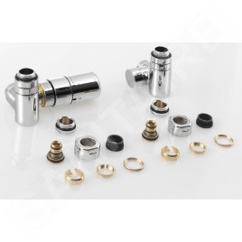 Sapho Corner Combi - Jeu de raccordement thermostatique triaxial, version gauche, chrome CP3021S