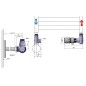 Sapho Corner Combi - Jeu de raccordement thermostatique triaxial, version droite, chrome CP3022S