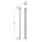 Sapho Pilon - Corps de chauffe, 122x1800 mm, 310 W, noir mat IZ124