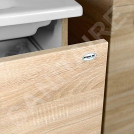 Aqualine Vega - Meuble lavabo, 620x726x436 mm, 2 tiroirs, chêne platine VG863