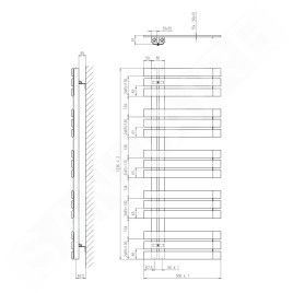 Sapho Silvana - Corps de chauffe, 500x1236 mm, 496 W, blanc IR161