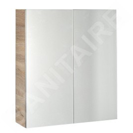 Aqualine Vega - Armoire de toilette 600x700x180 mm, chêne platine VG860