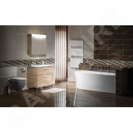 Aqualine Vega - Armoire de toilette 600x700x180 mm, chêne platine VG860