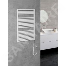 Aqualine Chauffage - Sèche-serviettes Tondi-E 600x970 mm, 400 W, blanc DE460T