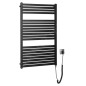 Aqualine Chauffage - Sèche-serviettes Tondi-E 600x970 mm, 400 W, noir mat DE466T Aqualine Chauffage - Sèche-serviettes Tondi-E 600x970 mm, 400 W, noir mat DE466T