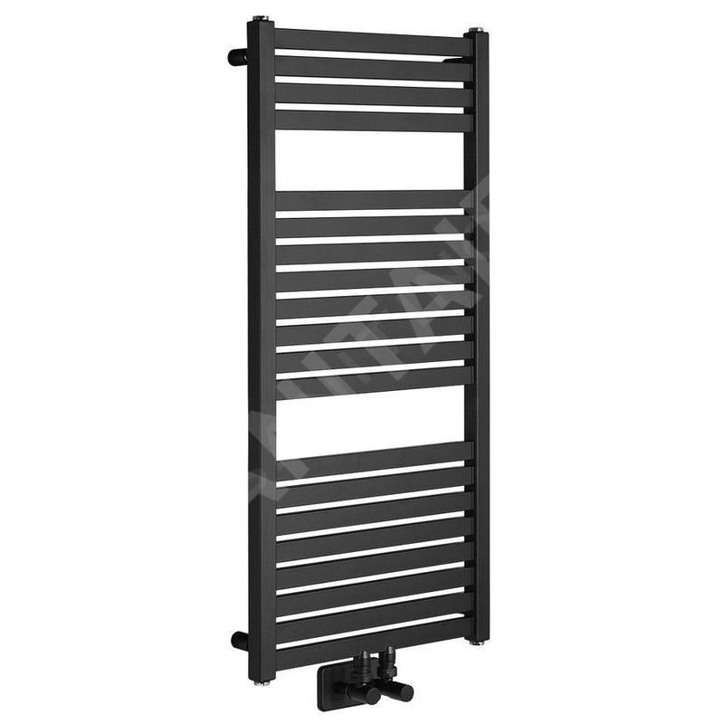Aqualine Chauffage - Elément chauffant Tondi 450x970 mm, raccordement central, noir mat DT456T Aqualine Chauffage - Elément chauffant Tondi 450x970 mm, raccordement central, noir mat DT456T
