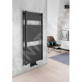 Aqualine Chauffage - Elément chauffant Tondi 450x970 mm, raccordement central, noir mat DT456T