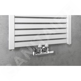 Aqualine Chauffage - Sèche-serviettes Tondi 450x1330 cm, connexion centrale, blanc DT470T