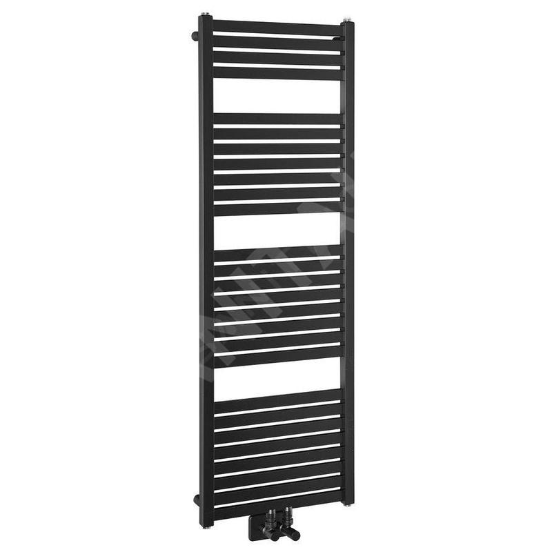 Aqualine Chauffage - Sèche-serviettes Tondi 450x1330 cm, connexion centrale, noir mat DT476T Aqualine Chauffage - Sèche-serviettes Tondi 450x1330 cm, connexion centrale, noir mat DT476T
