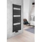 Aqualine Chauffage - Sèche-serviettes Tondi 450x1330 cm, connexion centrale, noir mat DT476T Aqualine Chauffage - Sèche-serviettes Tondi 450x1330 cm, connexion centrale, noir mat DT476T