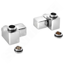 Sapho Cube Combi - Jeu de raccordement pour le corps de chauffe, d´angle, version droite, chrome CP561S