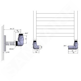 Sapho Corner - Jeu de raccordement triaxial, version gauche, chrome CP130S