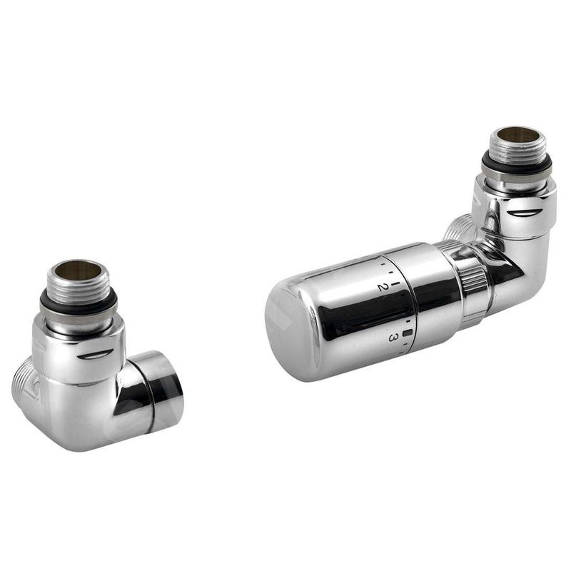 Sapho Corner - Jeu de raccordement thermostatique triaxial, version droite, chrome CP1012RS