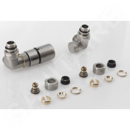 Sapho Corner - Jeu de raccordement thermostatique, version gauche, inox brossé CP1511LS