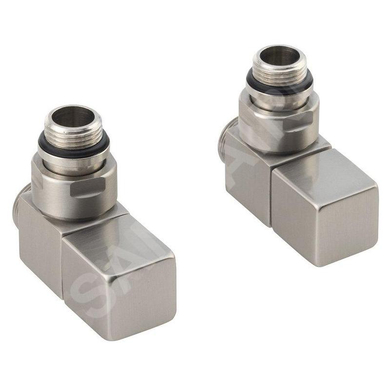 Sapho Cube - Jeu de raccordement de robinets manuel, d'angle, inox brossé CP4510S