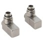 Sapho Cube - Jeu de raccordement de robinets manuel, d'angle, inox brossé CP4510S