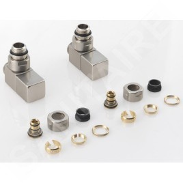 Sapho Cube - Jeu de raccordement de robinets manuel, d'angle, inox brossé CP4510S