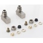 Sapho Cube - Jeu de raccordement de robinets manuel, d'angle, inox brossé CP4510S