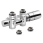 Sapho Twin Combi - Jeu de raccordement thermostatique, raccordement central 50 mm, version droite, chrome CP5010S