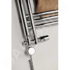Sapho Twin Combi - Jeu de raccordement thermostatique, raccordement central 50 mm, version droite, chrome CP5010S