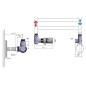 Sapho Corner Combi - Jeu de raccordement thermostatique de robinets, version gauche, inox brossé CP3521S