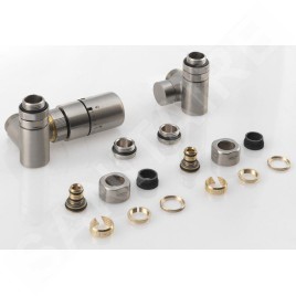 Sapho Corner Combi - Jeu de raccordement thermostatique de robinets, version gauche, inox brossé CP3521S