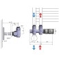 Sapho Twin Combi - Jeu de raccordement thermostatique, raccordement central, version droite, inox brossé CP5510S