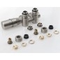 Sapho Twin Combi - Jeu de raccordement thermostatique, raccordement central 50 mm, version gauche, inox brossé CP5512S