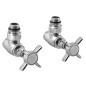 Sapho Star - Kit de raccordement de robinets, d'angle, manuel, chrome CP5020S