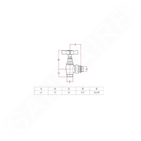 Sapho Star - Kit de raccordement de robinets, d'angle, manuel, chrome CP5020S