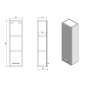 Aqualine Zoja - Armoire suspendue 200x700x140 mm, blanc 45462