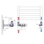 Aqualine Accessoires - Kit de raccordement ECO thermostatique, gauche, nickel/blanc CP9911LS