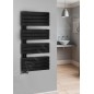 Aqualine Chauffage - Sèche-serviettes Mili, 600 x 1222 mm, 632 W, noir mat DC626T Aqualine Chauffage - Sèche-serviettes Mili, 600 x 1222 mm, 632 W, noir mat DC626T