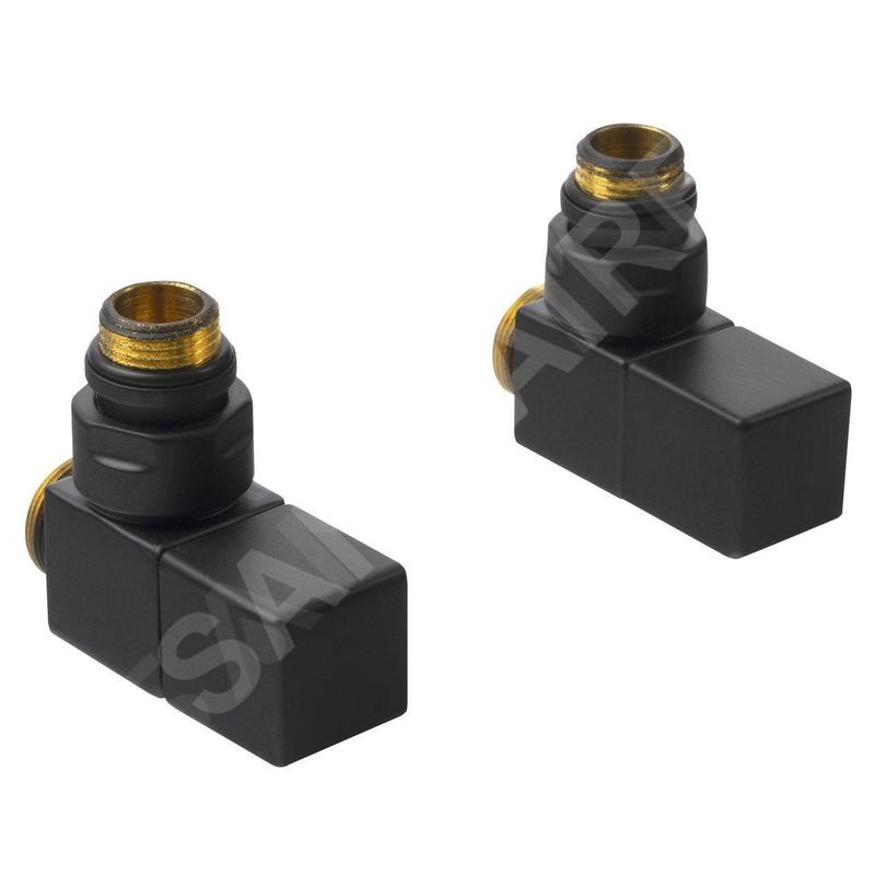 Sapho Cube - Kit de raccordement de vannes d'angle manuel, noir mat CP4510BS