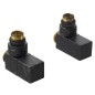 Sapho Cube - Kit de raccordement de vannes d'angle manuel, noir mat CP4510BS