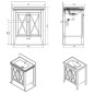 Sapho Cross - Meuble pour lavabo 70x81x47 cm, blanc CR275