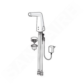 Hansa Designo - Mitigeur de lavabo électronique, alimentation réseau, Bluetooth, chrome 51792221